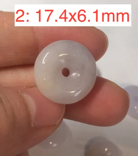 100% Natural white/purple/yellow jadeite Jade Safety Guardian Button(donut) Pendant/worry stone BF96