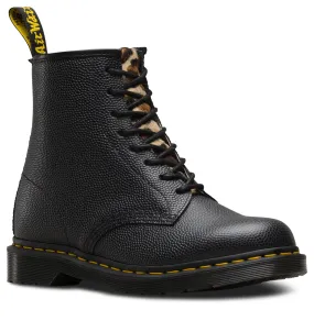 1460 Stussy Black Leo Pebble Italian Hair on Leather Lace UP Boots