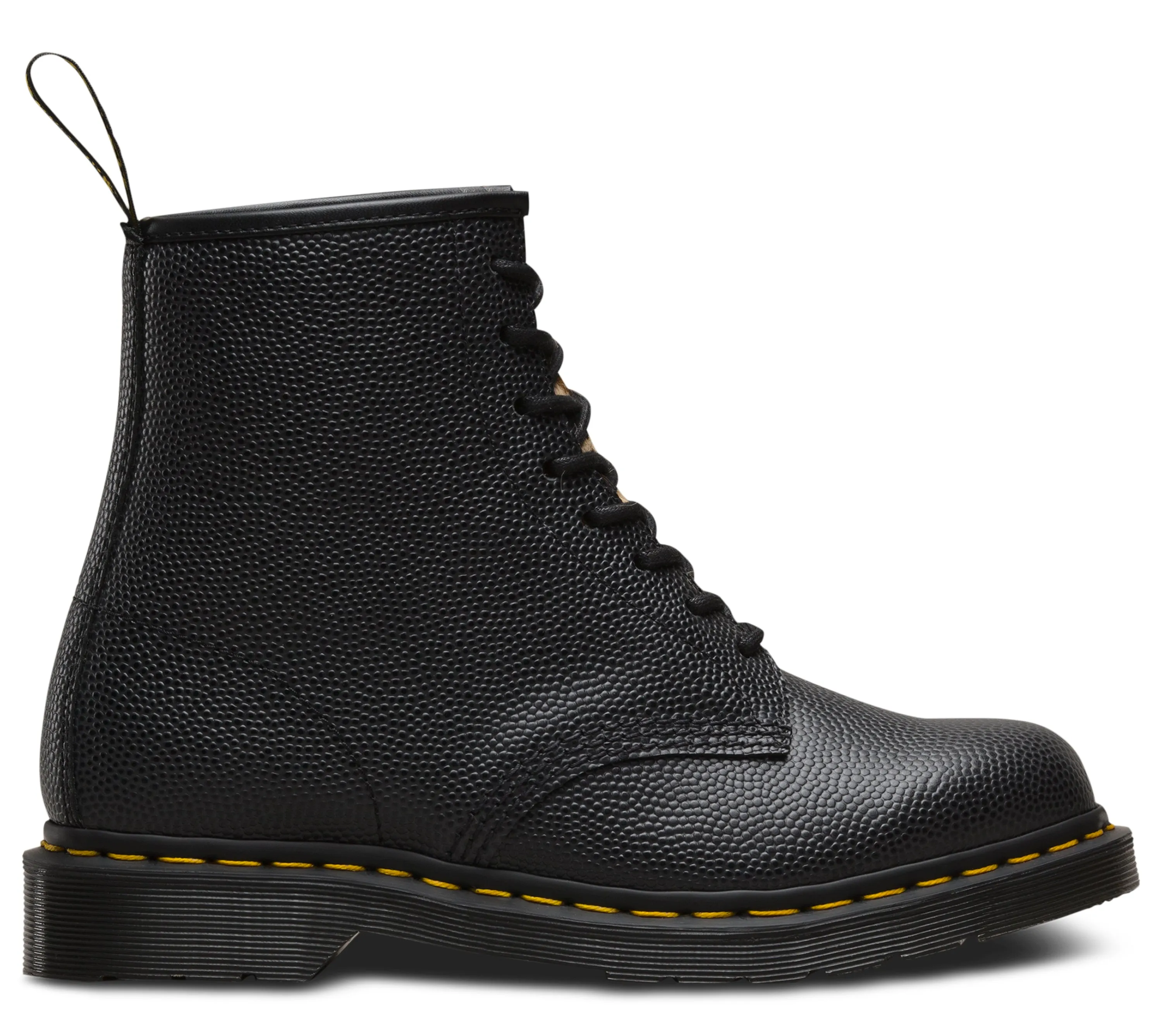 1460 Stussy Black Leo Pebble Italian Hair on Leather Lace UP Boots