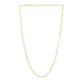 14K Gold 2.6mm White Pave Curb Chain