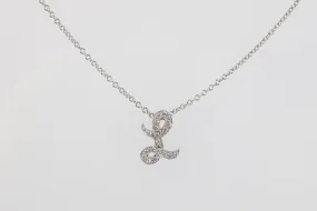 16’’ 14k White Gold 0.20ctw Diamond “L” Necklace (4.60g.)