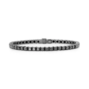 18ct White Gold Black Diamond Tennis Bracelet