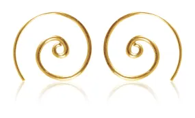 18K Gold Plated Small Concentric Swirl Earrings