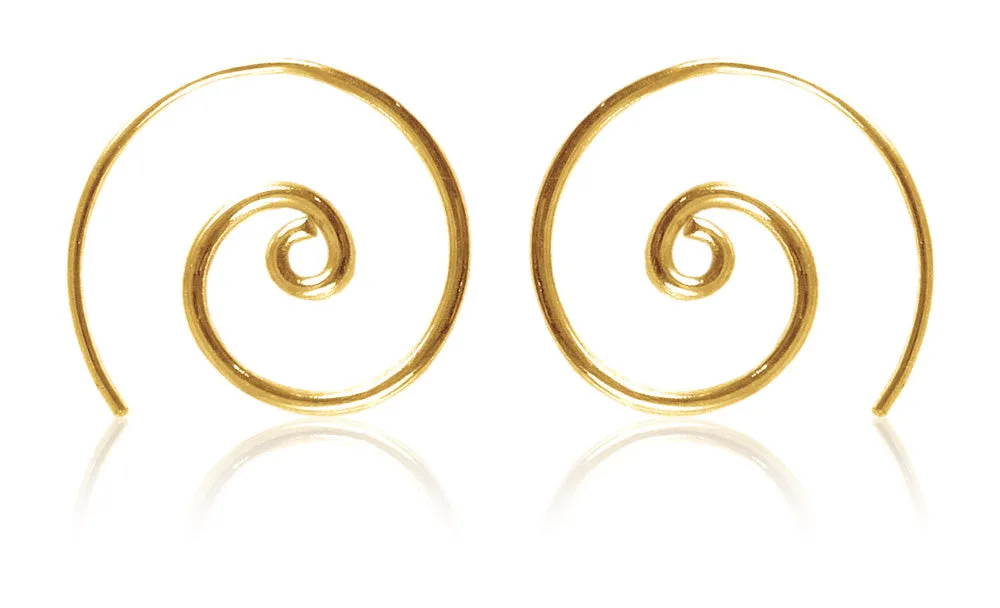 18K Gold Plated Small Concentric Swirl Earrings