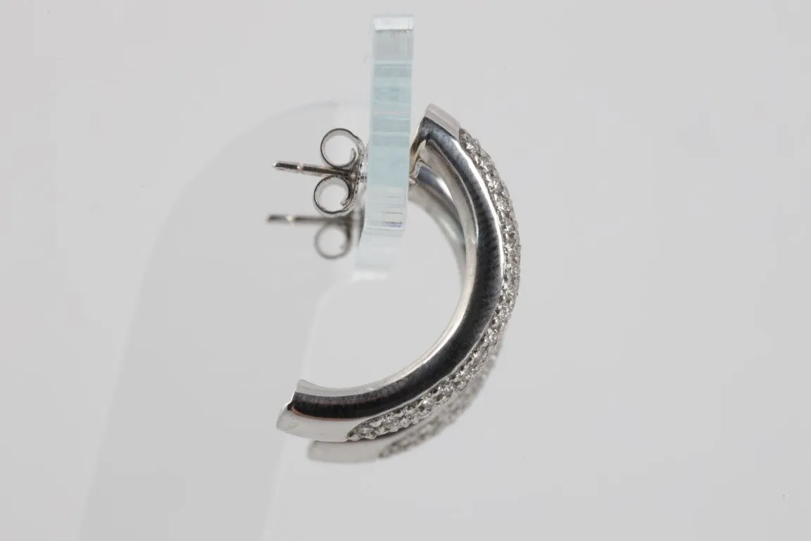 18k White Gold 1.00tcw Diamond Hoop Earrings (9.60g.)