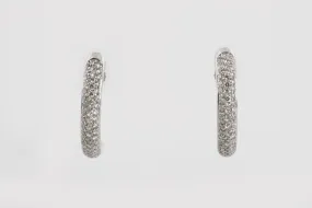 18k White Gold 1.00tcw Diamond Hoop Earrings (9.60g.)