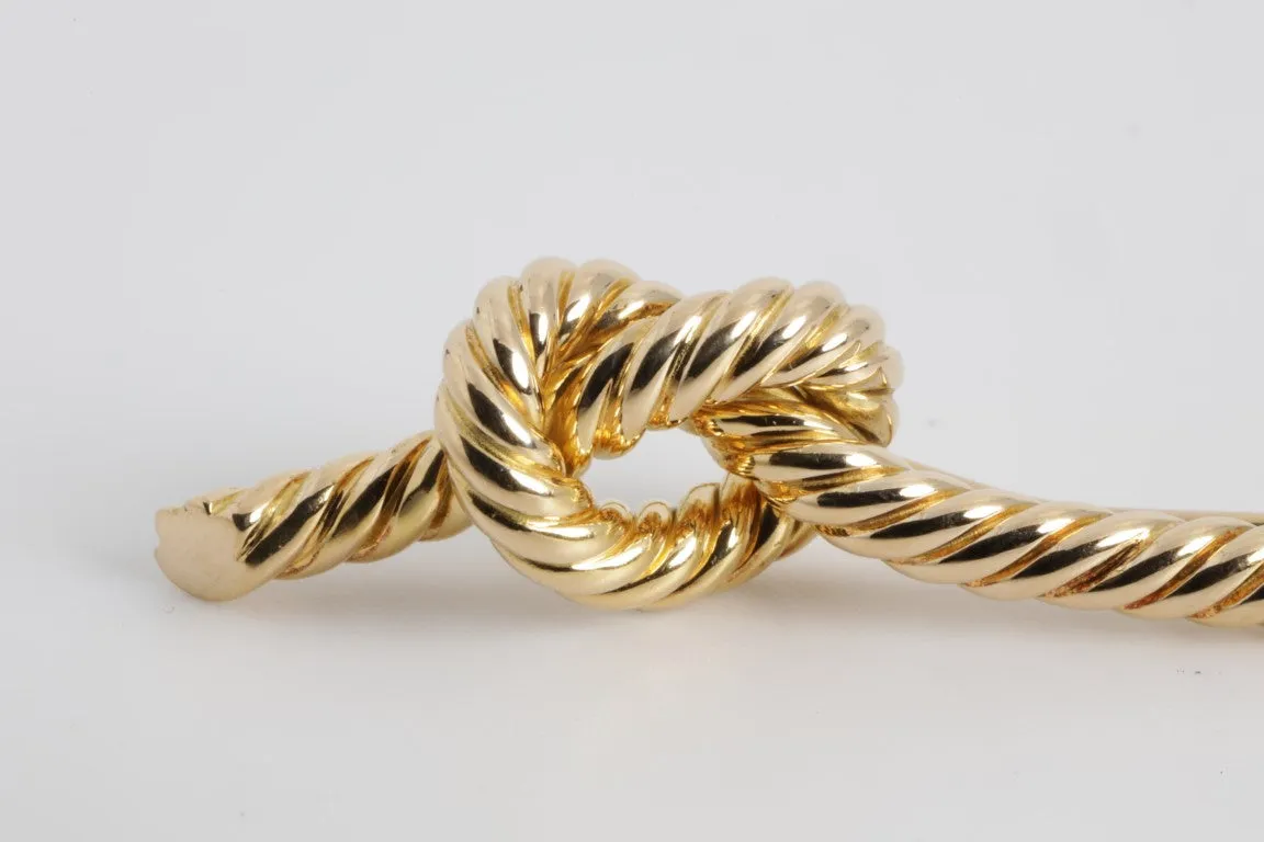 18k Yellow Gold Knotted Rope Brooch (10.40g.)