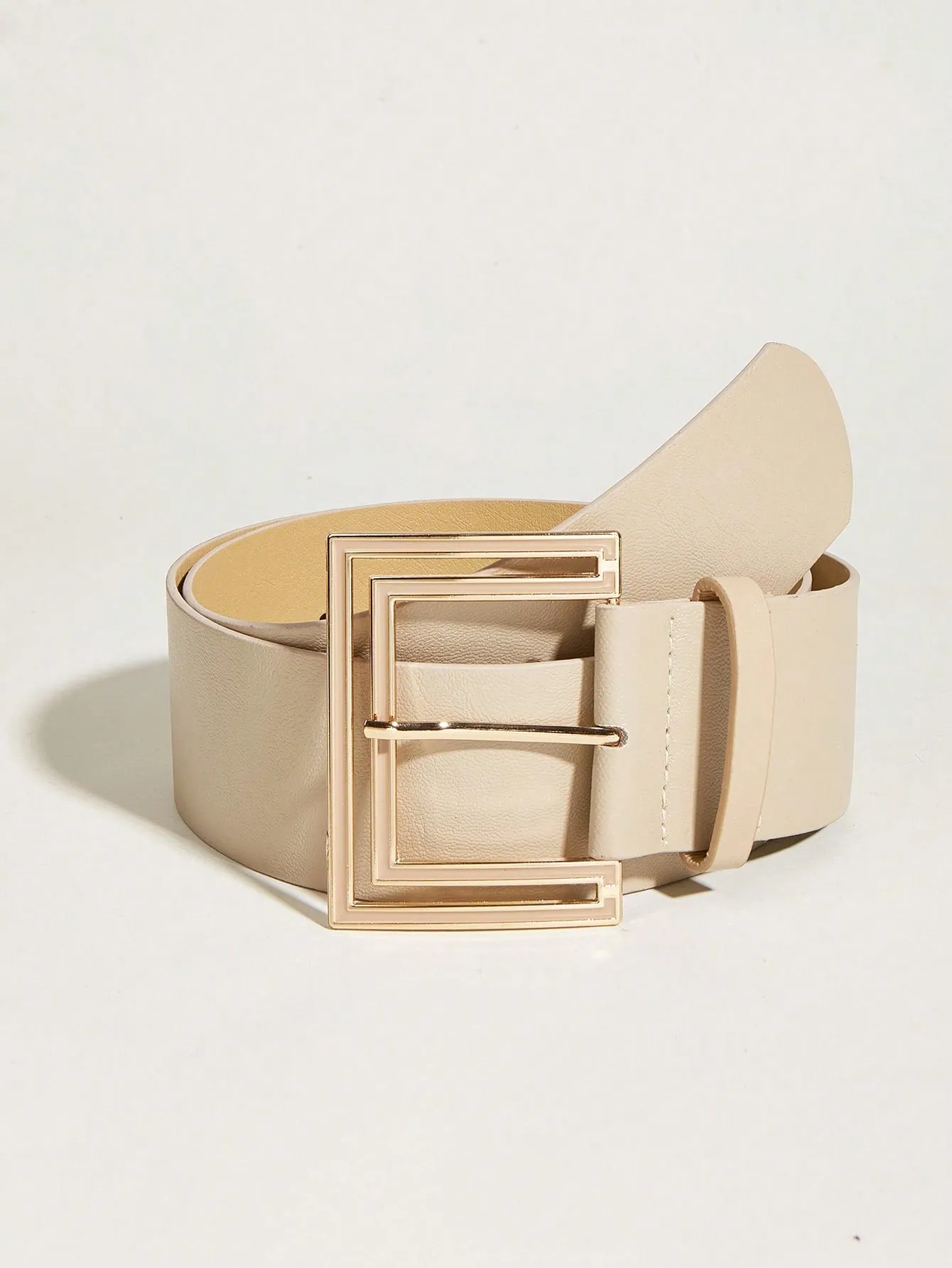 1pc Ladies' 5.3 CM Wide Hollow Out Lacquered Square Buckle Belt