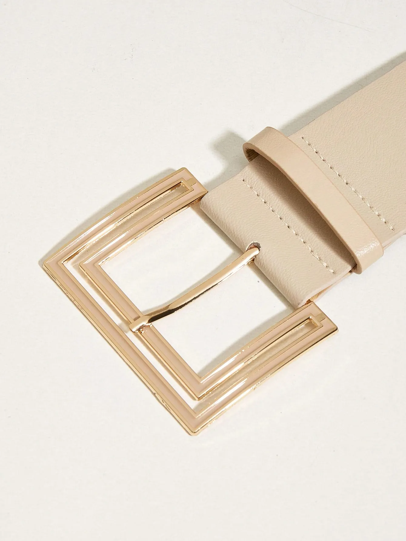 1pc Ladies' 5.3 CM Wide Hollow Out Lacquered Square Buckle Belt