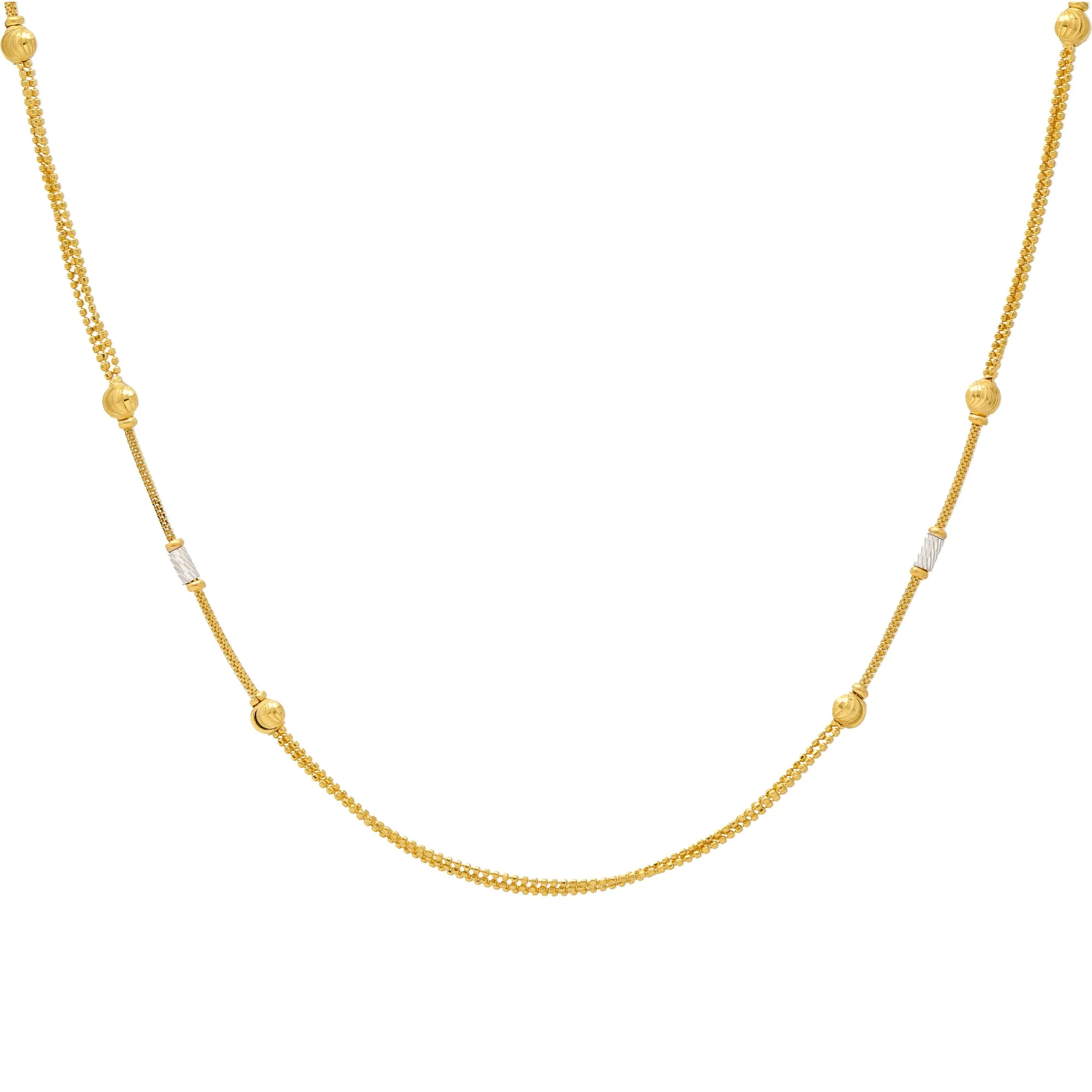 22K Yellow Gold Thin Beaded Chain (8.1 grams)