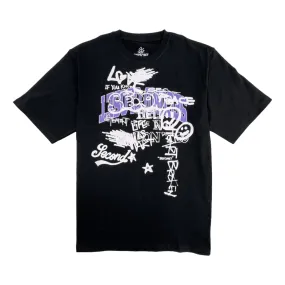 2ND CLOSET GRAFFITI PRINTED T-SHIRT-BLACK