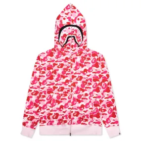 Abc Camo Shark Full Zip Hoodie - Pink