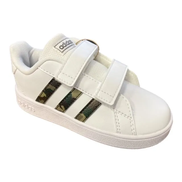 Adidas Grand Court CF I GZ1086 white-camo children's sneakers