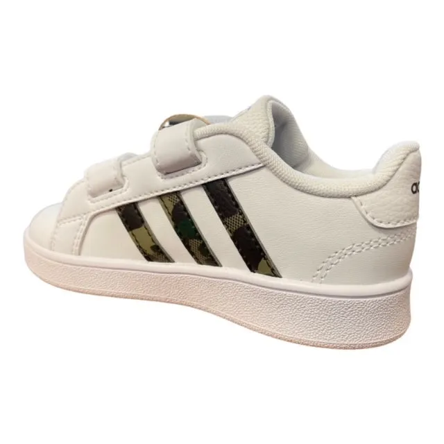 Adidas Grand Court CF I GZ1086 white-camo children's sneakers