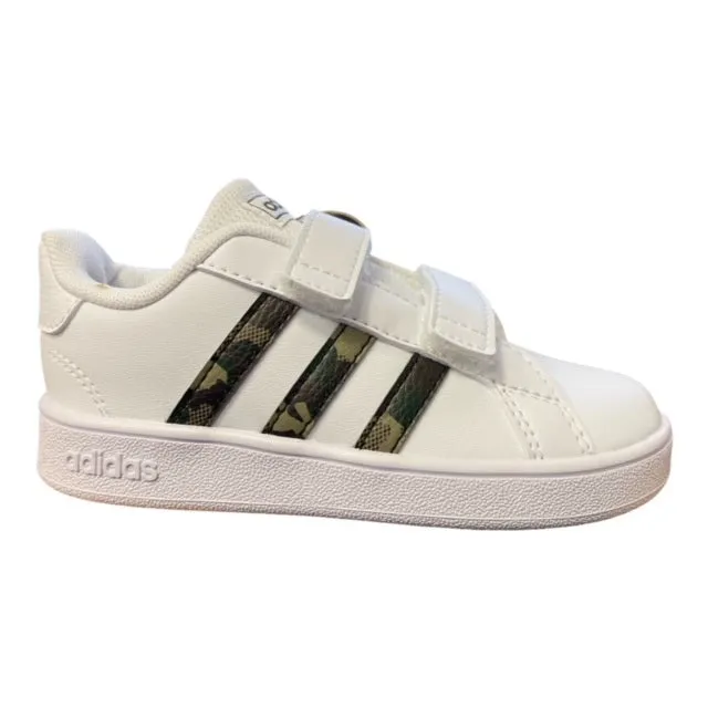 Adidas Grand Court CF I GZ1086 white-camo children's sneakers