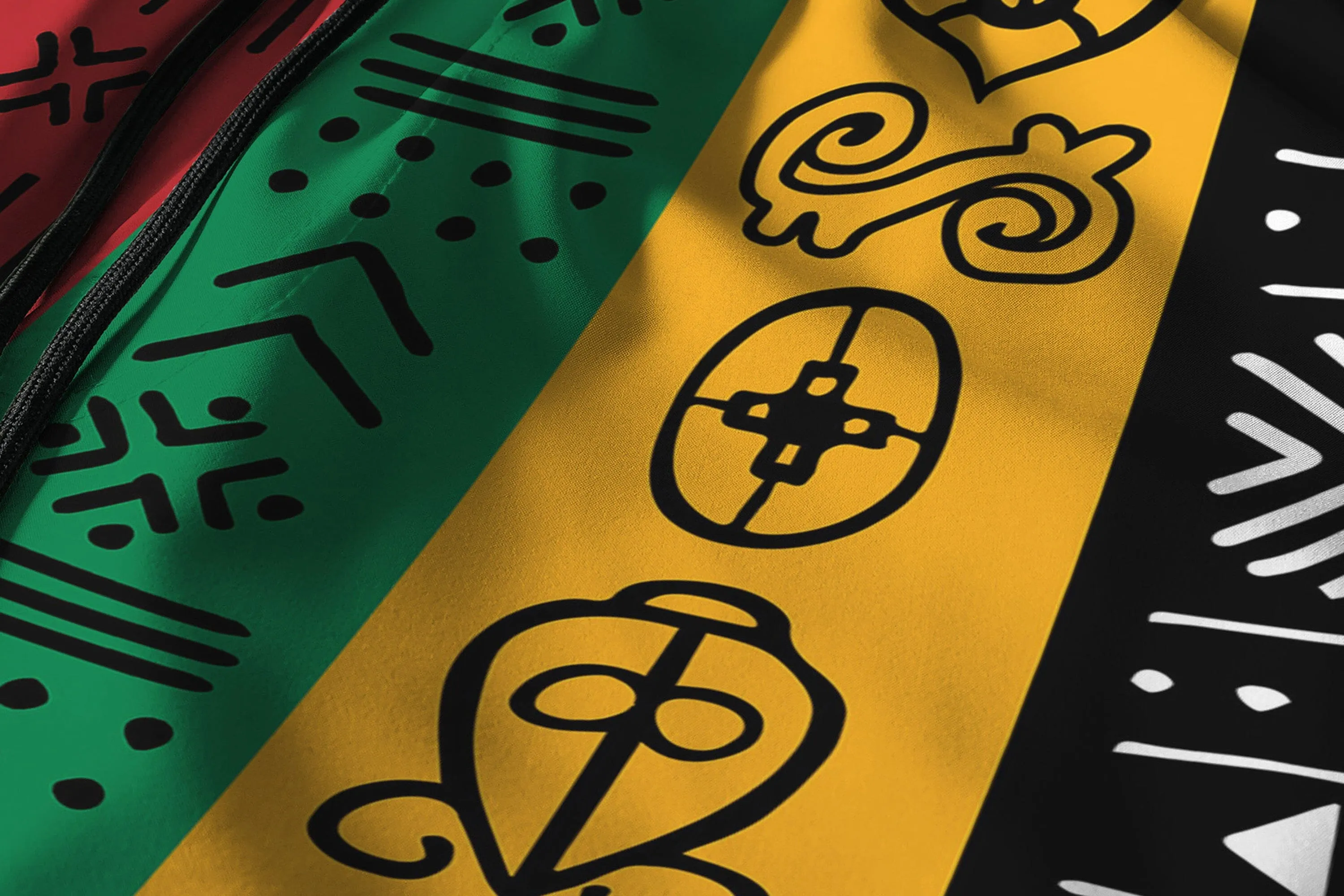 African Symbols In Pan African Colors Shorts