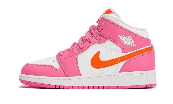 Air Jordan 1 Mid "Pinksicle Safety Orange (GS)"