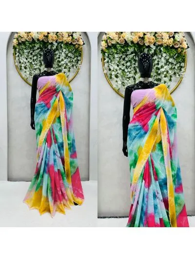 Alia Multi-Color Georgette Saree