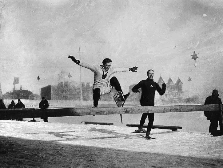 Antique Wooden Racing Snowshoes