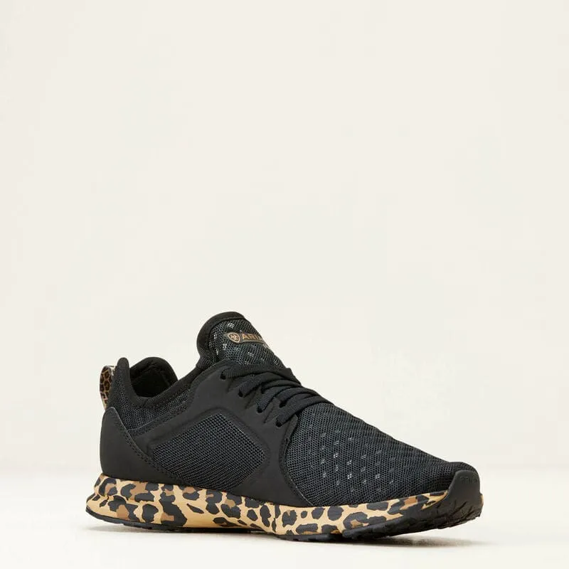 Ariat Ladies Fuse Runners Black Mesh/Leopard Print