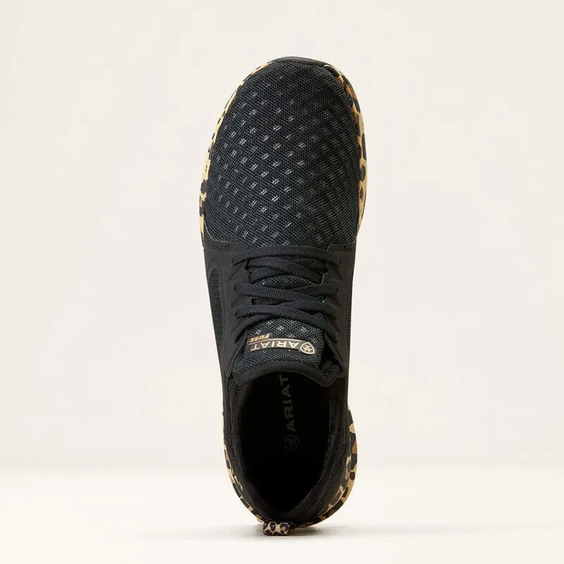 Ariat Ladies Fuse Runners Black Mesh/Leopard Print