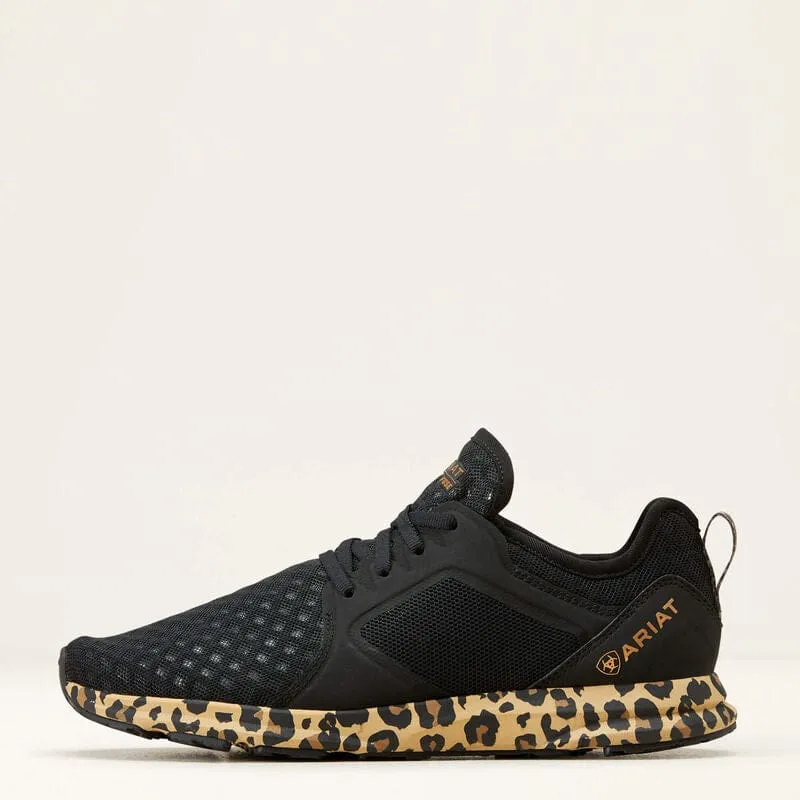 Ariat Ladies Fuse Runners Black Mesh/Leopard Print