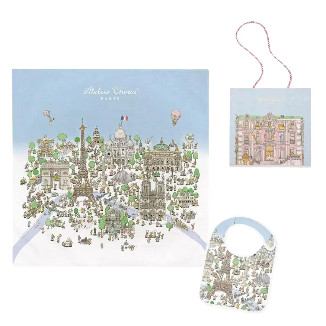 Atelier Choux Paris Giftbox Swaddle & Bib Paris