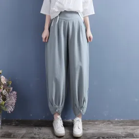 Autumn Cotton Linen Bloomers Casual Retro Pants