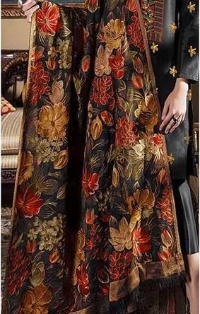 Bareeze FCC-190 Black  Embroidered Dhanak Three Piece Winter Collection