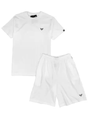 Beefy Short Set - Chest Logo - White - 5187BF