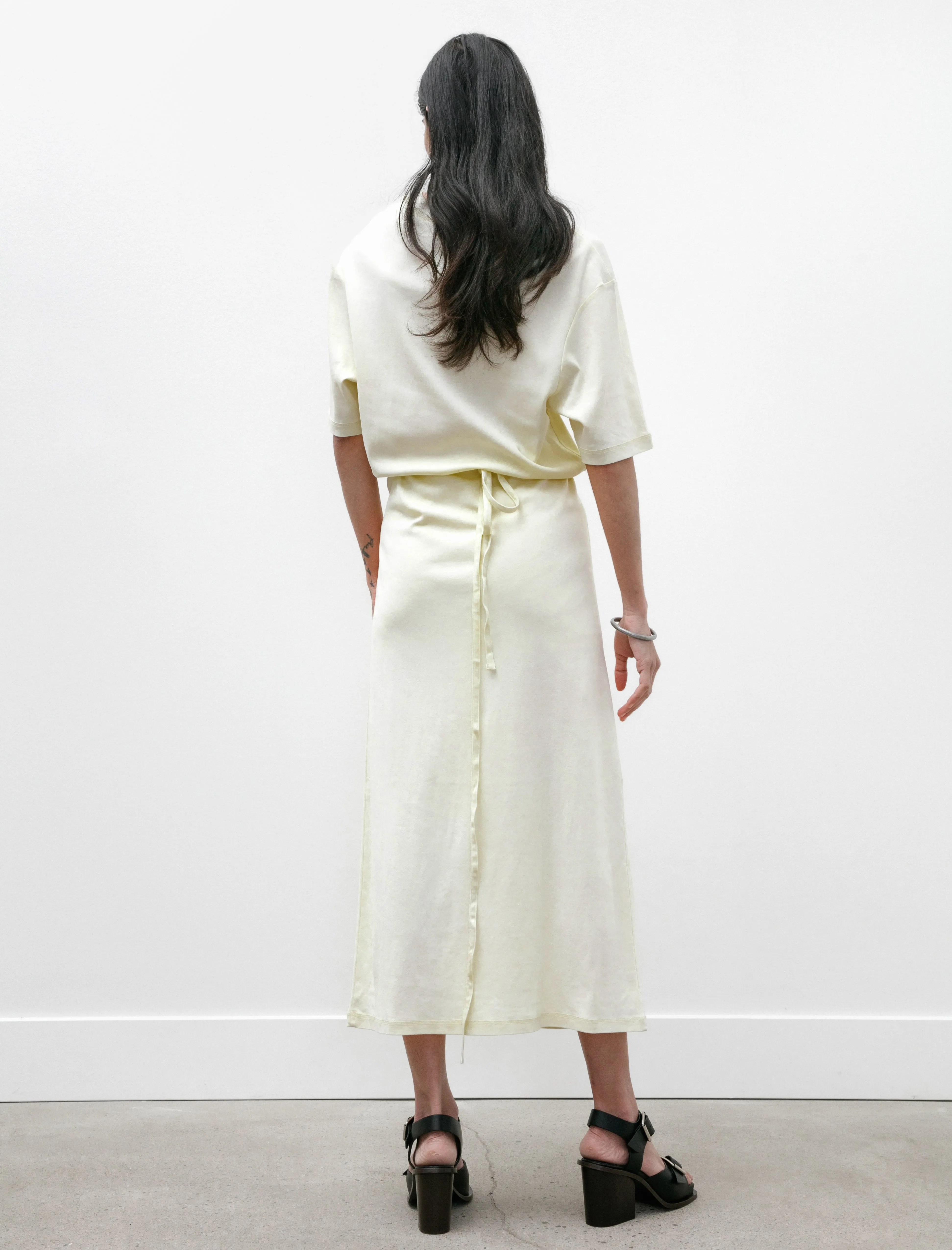 Belted Rib T-Shirt Dress Lemon Glaze