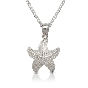 Better Jewelry NEW .925 Sterling Silver Starfish Pendant w. Cuban Chain Set