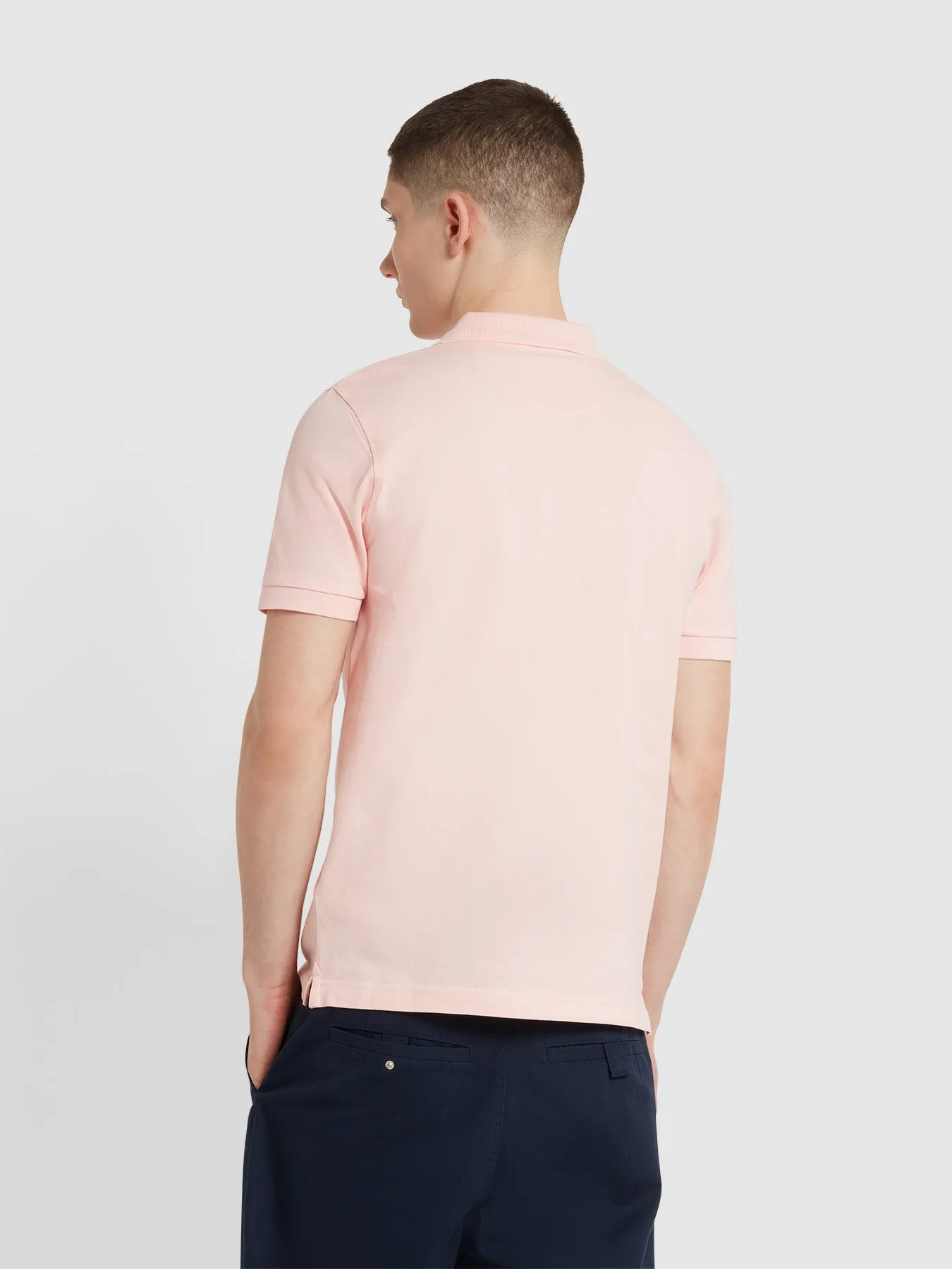 Blanes Organic Cotton Short Sleeve Polo Shirt In Powder Pink