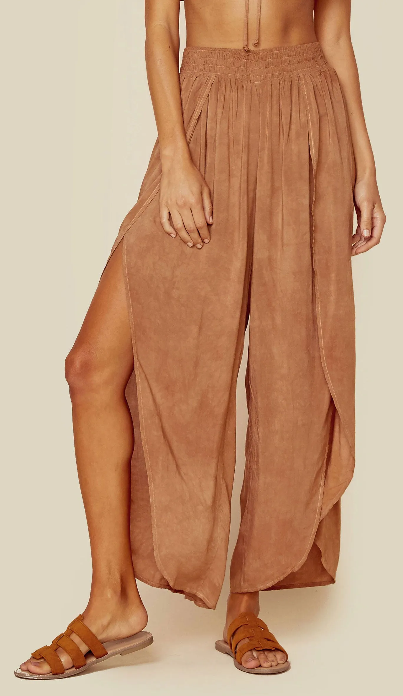 Blue Life Jeanne Wrap Culotte Pants St Tropez Tan