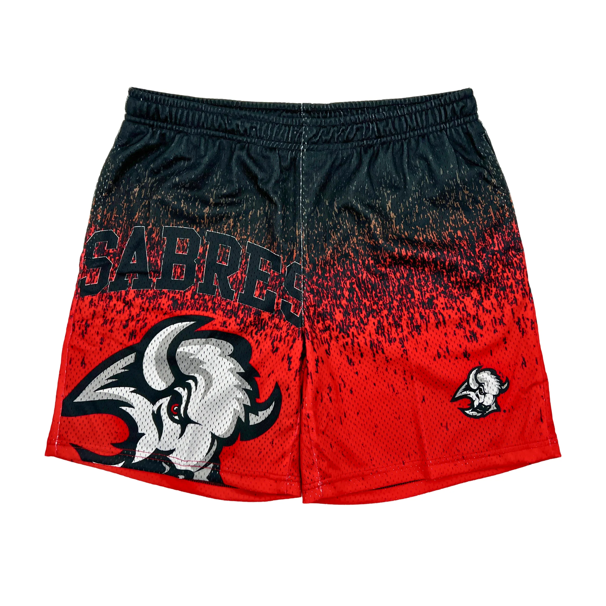 Buffalo Sabres Black & Red Alternate Logo Mesh Shorts