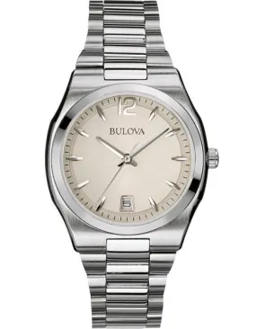 Bulova Ladies Classic Dress Watch - Stainless Steel Case - Ivory Dial - Date