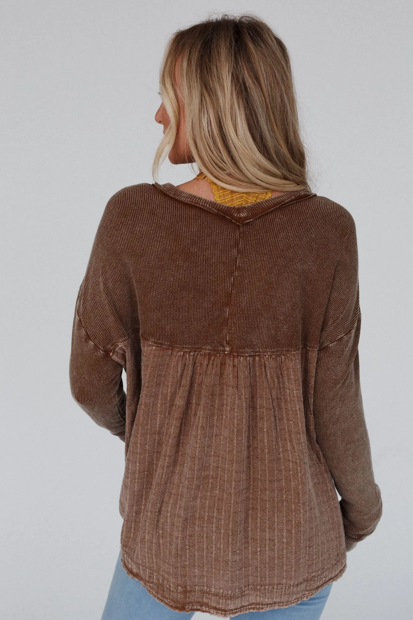 Call It A Day Thermal Top - Brown