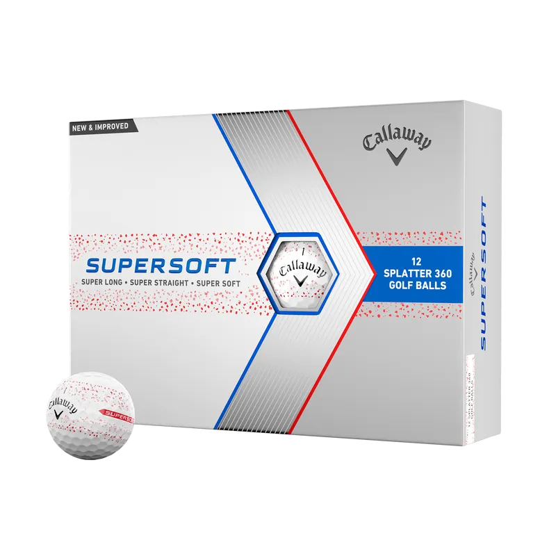 Callaway Supersoft Splatter 360 Red Golf Balls Dozen