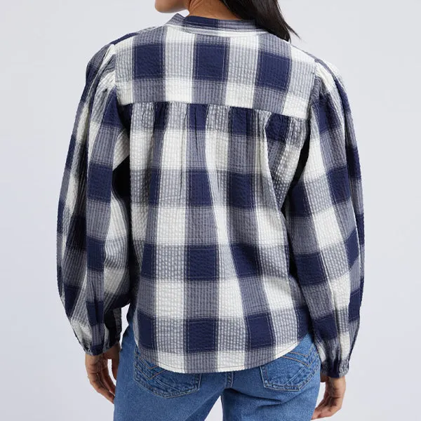 Cedar Check Blouse - Navy   Cream