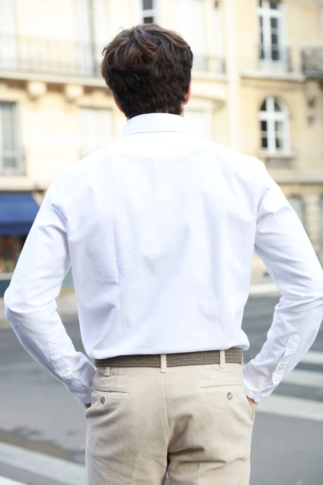 Chemise Clovis en oxford de coton peigné - Blanc