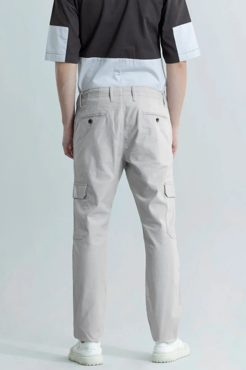 City Breeze Grey Linen Cargo Pant