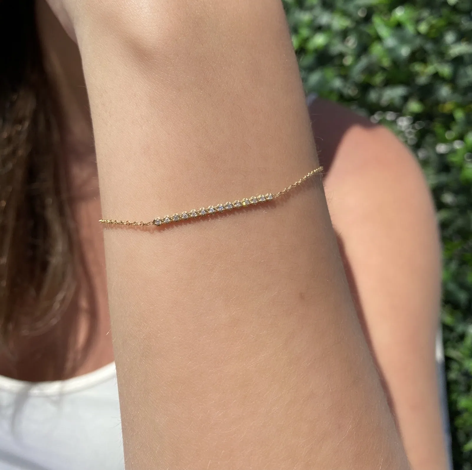 Clara - 14K Gold & Diamond Bar Bracelet