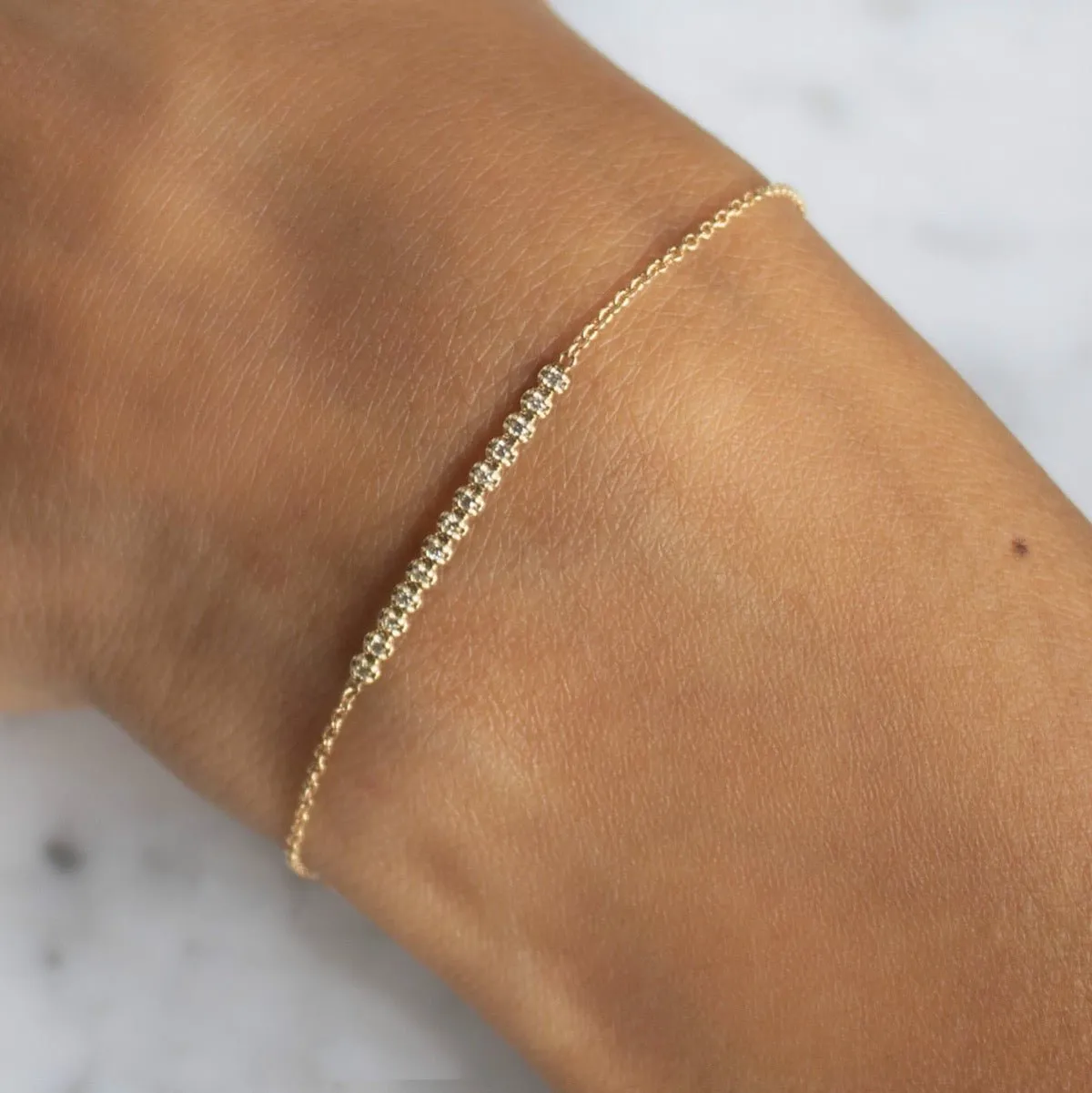 Clara - 14K Gold & Diamond Bar Bracelet