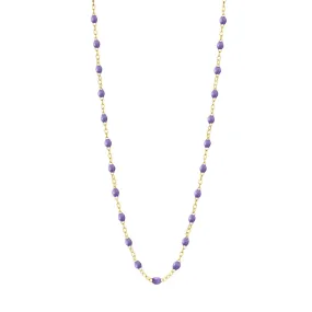 Classic Gigi Mauve necklace, yellow gold, 16.5"