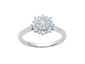 Cluster Diamond Flower Ring