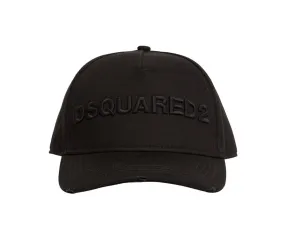 DSQUARED2 LOGO EMBROIDERED COTTON CAP BLACK MENS