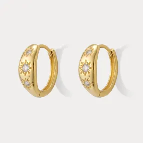 Eight-pointed Star Hoop Earrings