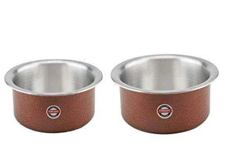 Embassy Aluminium Hammered-Tone (Colour) Tope, Set of 2 (Sizes 10 & 11) - 1000 & 1300 ml