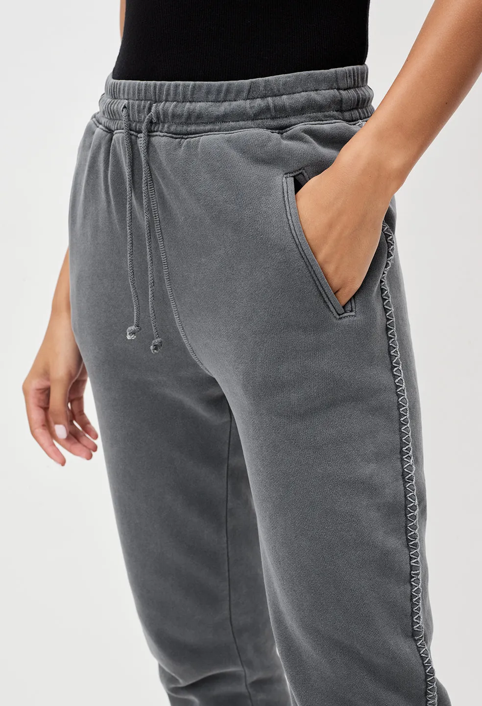 Embroidered Sweatpants / Charcoal