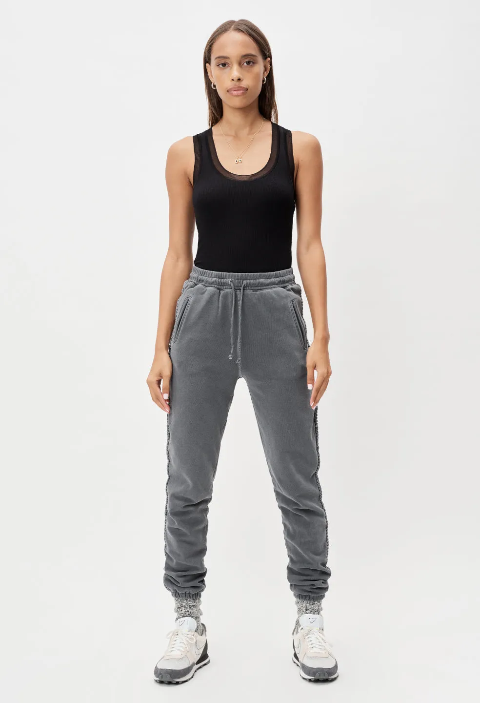 Embroidered Sweatpants / Charcoal